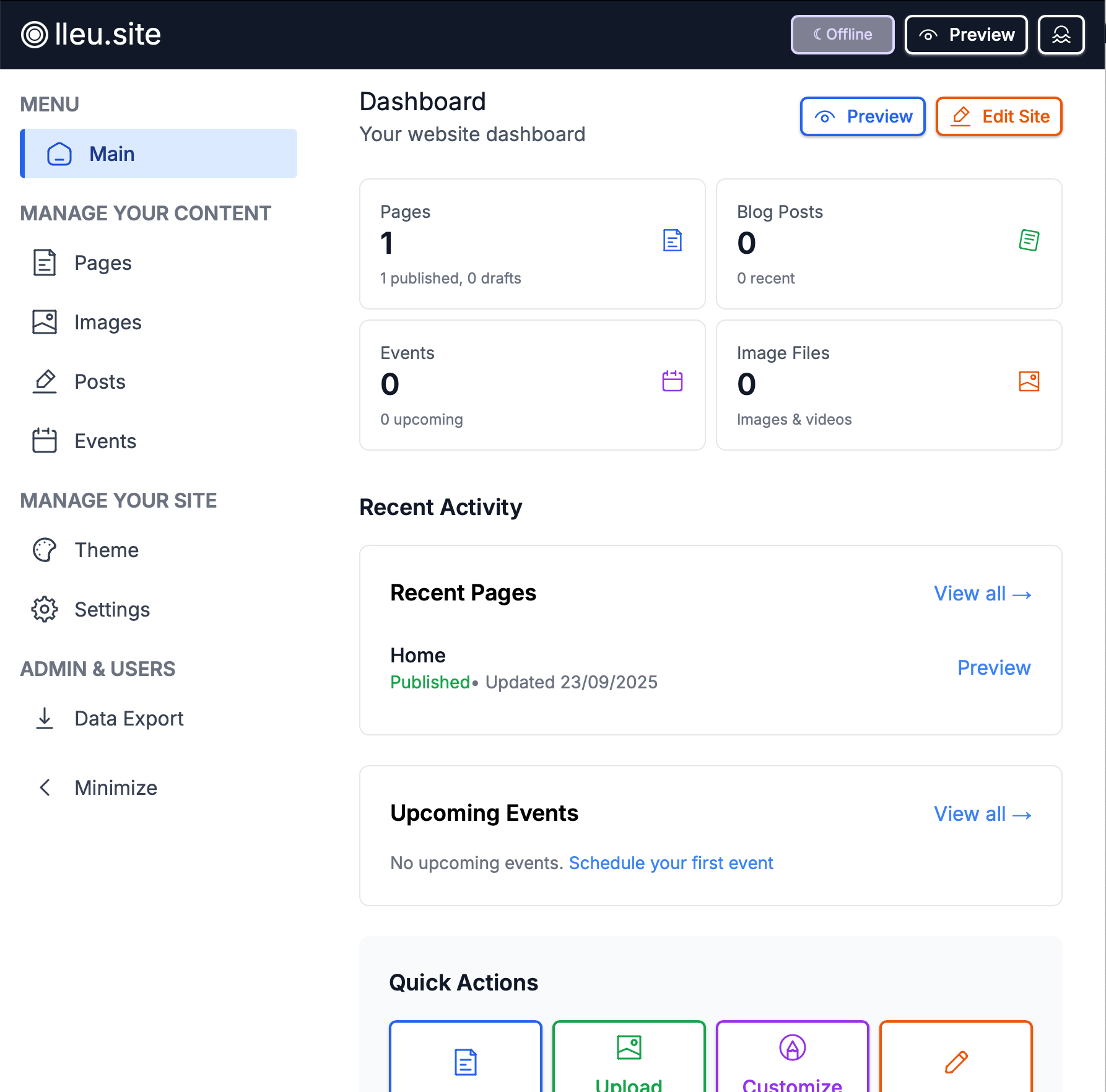 dashboard view